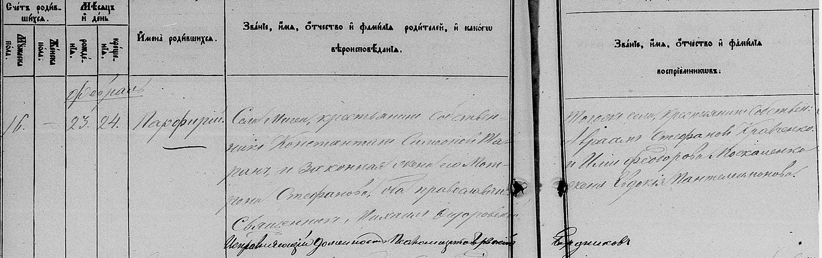 Метрическая книга села Мигия 1881 год